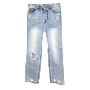 Vanilla Star Button Fly High-rise Distressed Cropped Jeans Women's Size 5